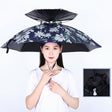 Double-layer Fishing Umbrella Hat Outdoor Sunscreen And Rainproof Folding Umbrella Hat, Color: 80 Camellia - Umbrellas by PMC TechLife | Online Shopping South Africa | PMC TechLife