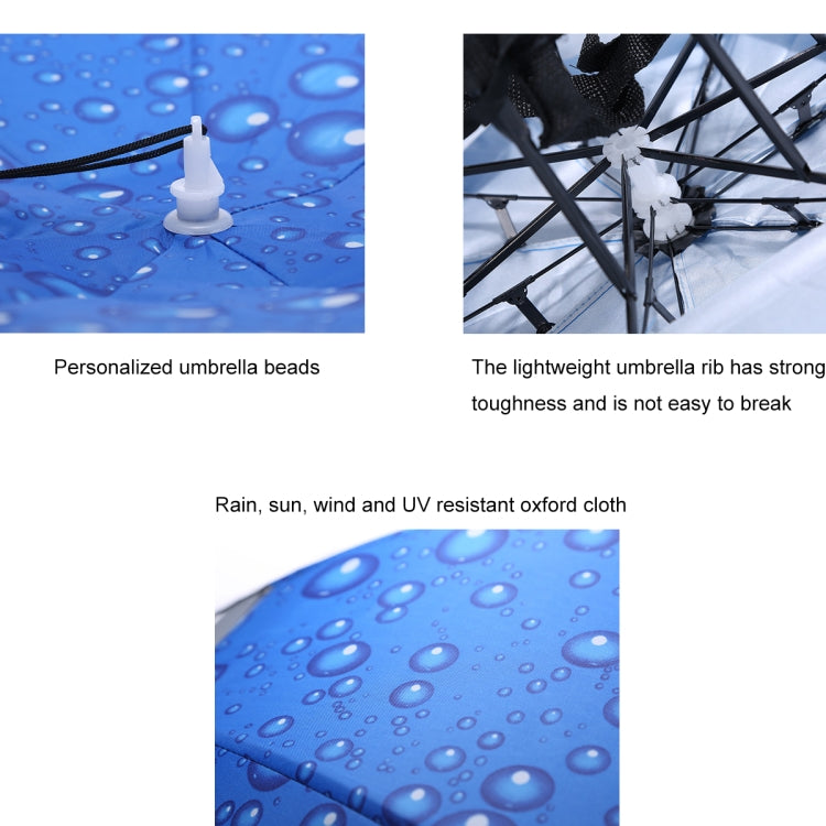 Double-layer Fishing Umbrella Hat Outdoor Sunscreen And Rainproof Folding Umbrella Hat, Color: 80 Camellia