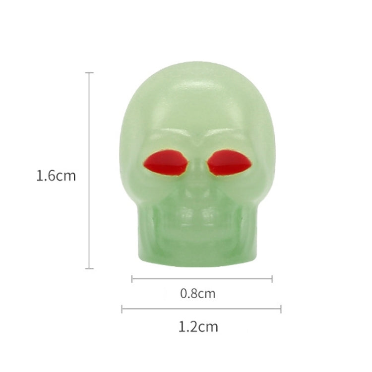 1 Sets Car Tire Luminous Valve Cap Motorcycle Skull Valve Core Cap(Red)