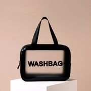 2 PCS Frosted Translucent Water-resistant Storage Bag Cosmetic Bag Swimming Bag Wash Bag Black L