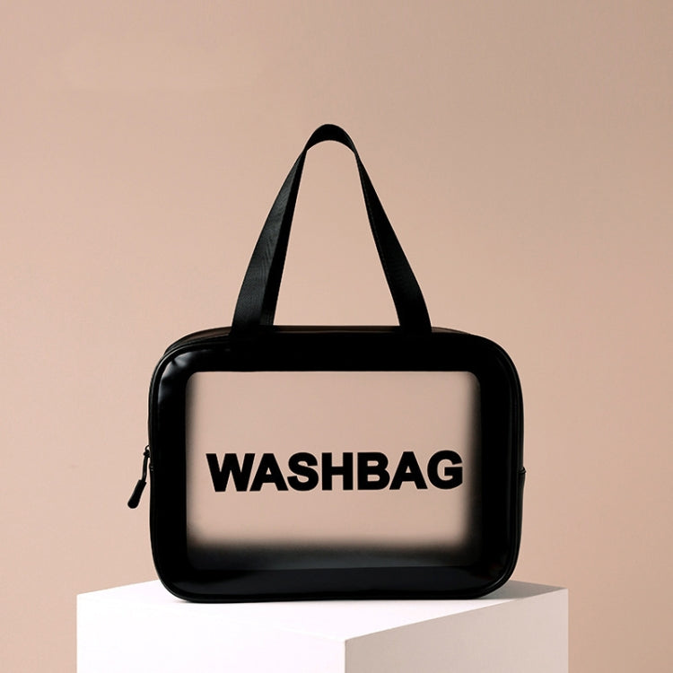 2 PCS Frosted Translucent Water-resistant Storage Bag Cosmetic Bag Swimming Bag Wash Bag Black L