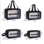 2 PCS Frosted Translucent Water-resistant Storage Bag Cosmetic Bag Swimming Bag Wash Bag Black L