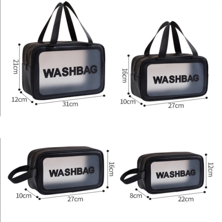 2 PCS Frosted Translucent Water-resistant Storage Bag Cosmetic Bag Swimming Bag Wash Bag Black L