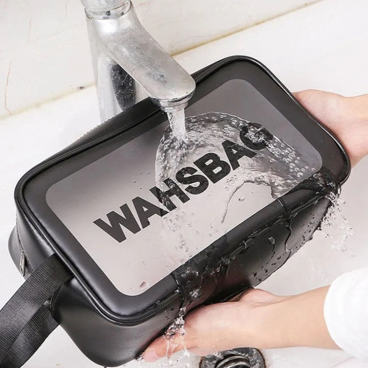 2 PCS Frosted Translucent Water-resistant Storage Bag Cosmetic Bag Swimming Bag Wash Bag Black L