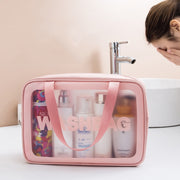 2 PCS Frosted Translucent Water-resistant Storage Bag Cosmetic Bag Swimming Bag Wash Bag Black L