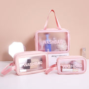 2 PCS Frosted Translucent Water-resistant Storage Bag Cosmetic Bag Swimming Bag Wash Bag Black L