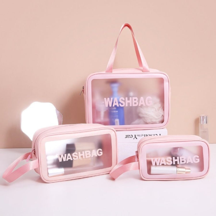 2 PCS Frosted Translucent Water-resistant Storage Bag Cosmetic Bag Swimming Bag Wash Bag Black L