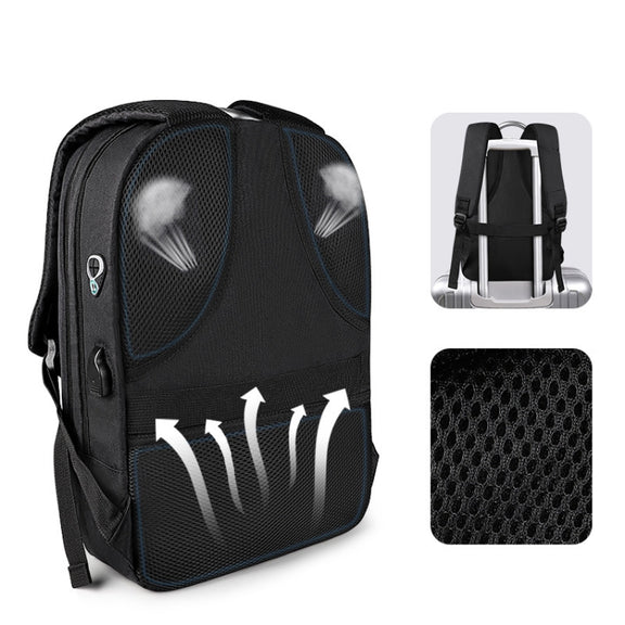 SJ16 Laptop Anti-Theft Backpack, Size: 13 inch-15.6 inch(Mysterious Black)