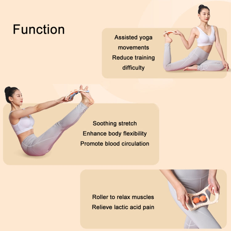 Massage Stretching Yoga Assisted Ring With Raised Point Roller(Beige Orange)