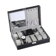 8-Bit Watch Display Storage Box Necklace Ring Jewelry Box With Mirror(Black) - free shipping - PMc TechLife - Order now!