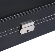 8-Bit Watch Display Storage Box Necklace Ring Jewelry Box With Mirror(Black)
