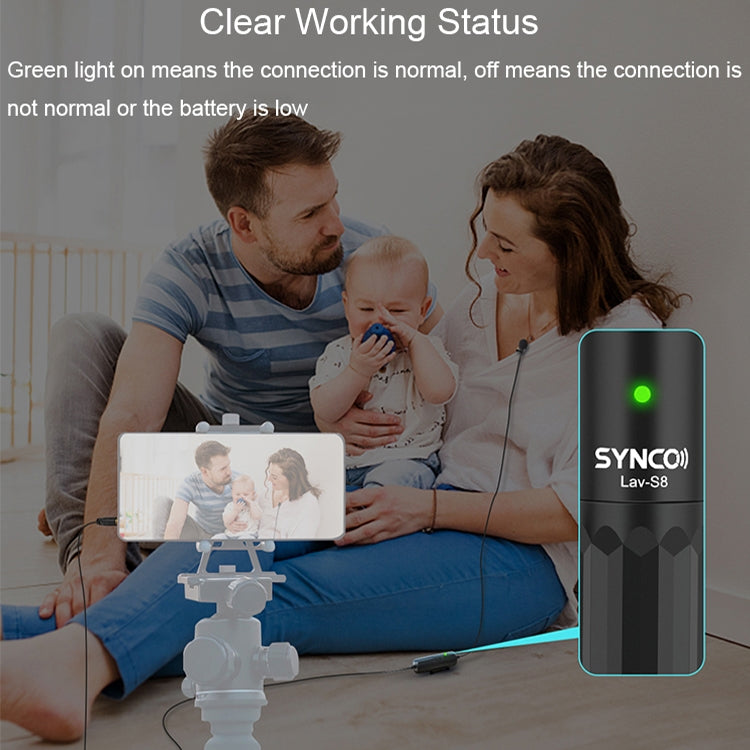 SYNCO S8 Lavalier Live Wired Microphone, Spec: Black