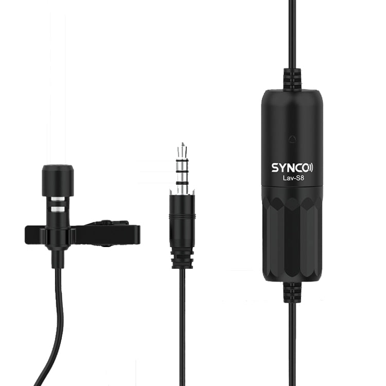 SYNCO S8 Lavalier Live Wired Microphone, Spec: Black + Type-C