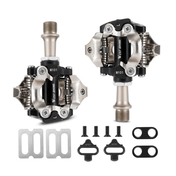 WEST BIKING Mountain Bike Self-locking Bearing Lock Pedal Riding Accessories(Black)