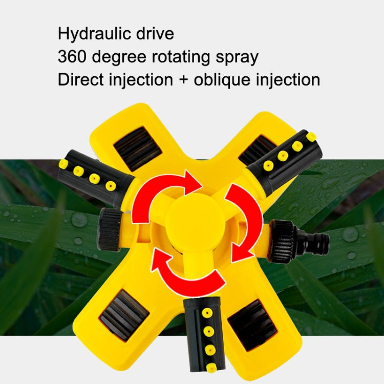 360 Degrees Rotating Watering Device, Style: With 4 PCS 6-point Connector and 10m 6-point Tube