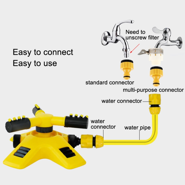 360 Degrees Rotating Watering Device, Style: With 4 PCS 6-point Connector and 10m 6-point Tube