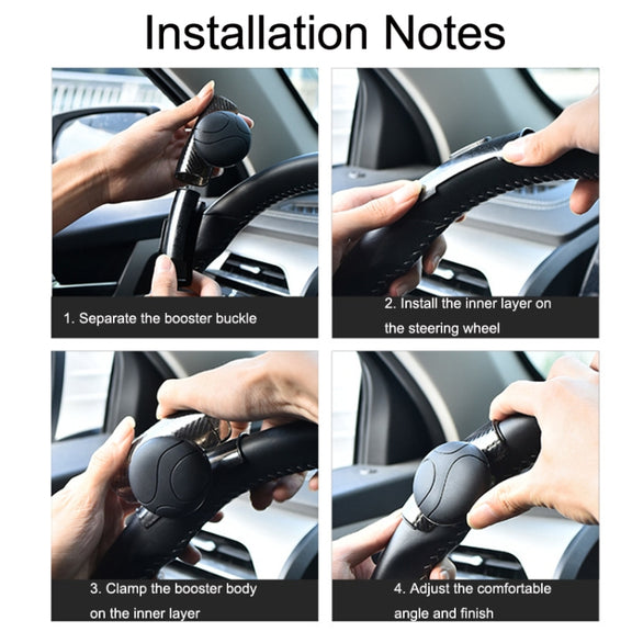 2PCS Automotive Silicone Bearing Steering Wheel Booster(Black)