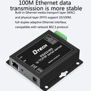 DTECH IOT9031B RS485/422 To TCP/IP Ethernet Serial Port Server, CN Plug