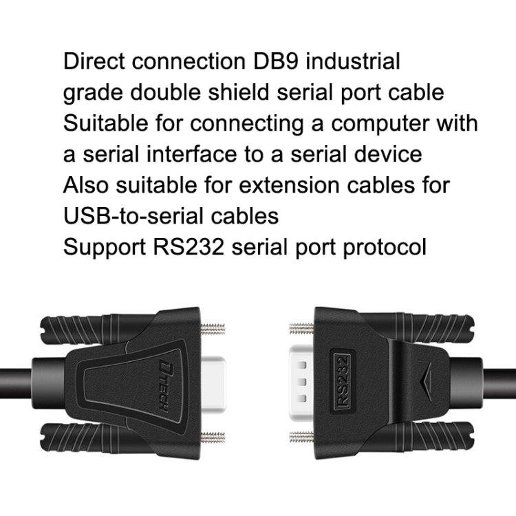 DTECH RS232 Serial Direct Line DB9 Extension Line Male to Male 5m