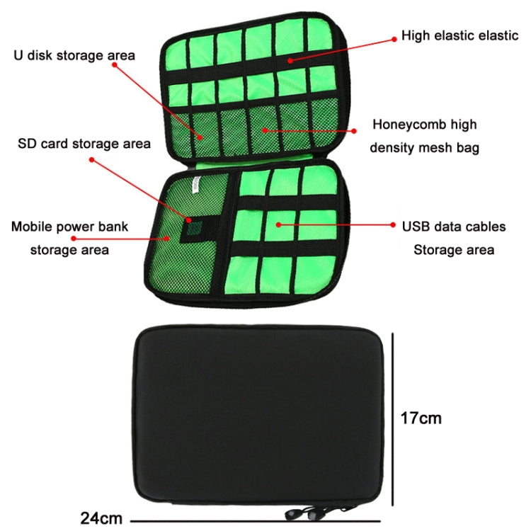 Multifunctional Portable Mobile Phone Digital Accessories U Disk Storage Bag, Color: Black