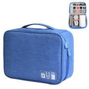 Multifunctional Cationic Digital U Disk Data Cable Storage Bag(Blue)