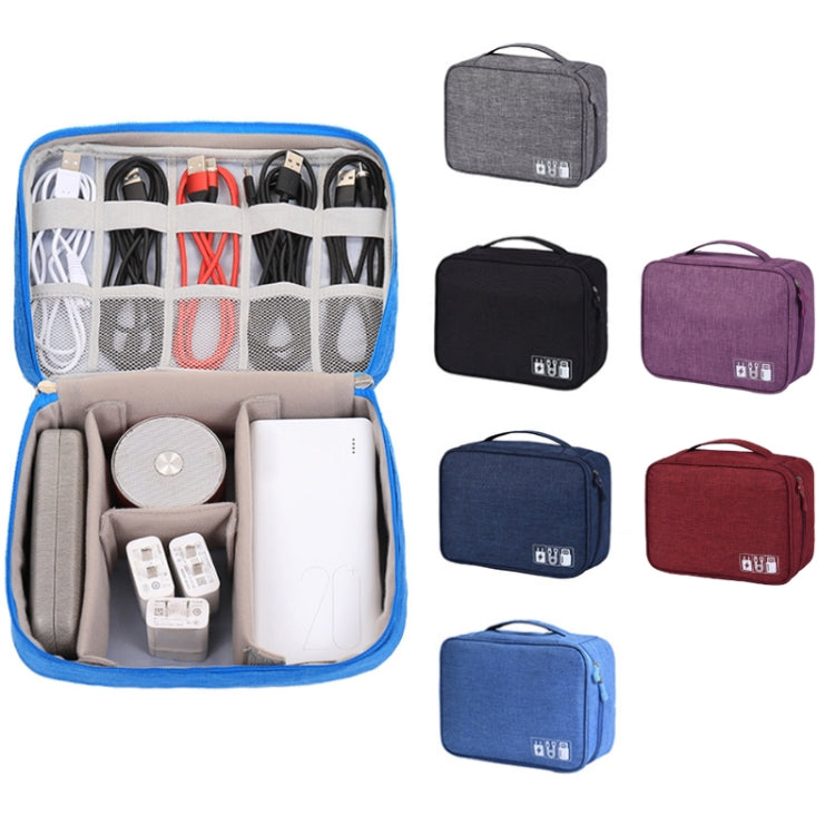 Multifunctional Cationic Digital U Disk Data Cable Storage Bag(Blue)