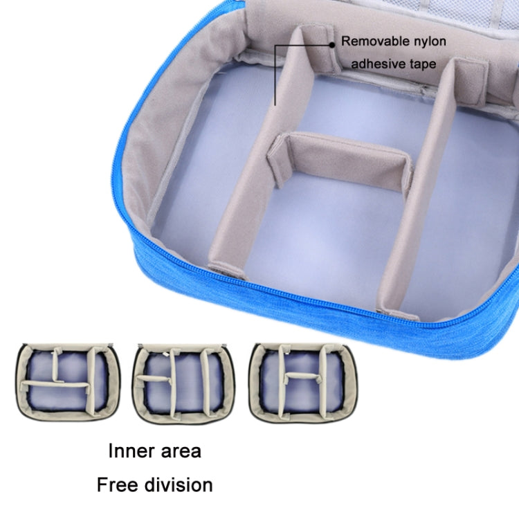Multifunctional Cationic Digital U Disk Data Cable Storage Bag(Blue)