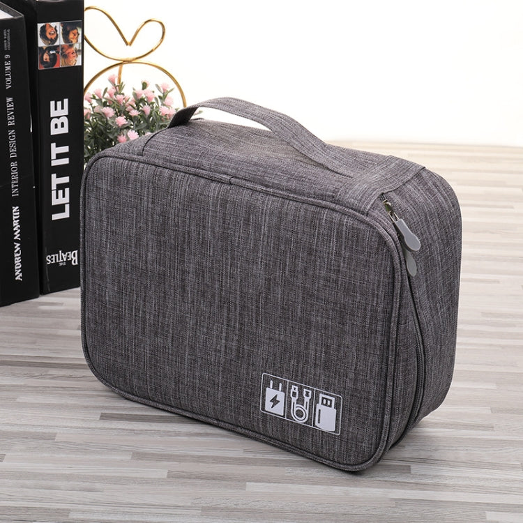 Multifunctional Cationic Digital U Disk Data Cable Storage Bag(Grey)