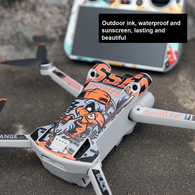 Sunnylife Drone+Remote Control Protective Sticker For DJI Mini 3 Pro RC Version(Carbon Black)