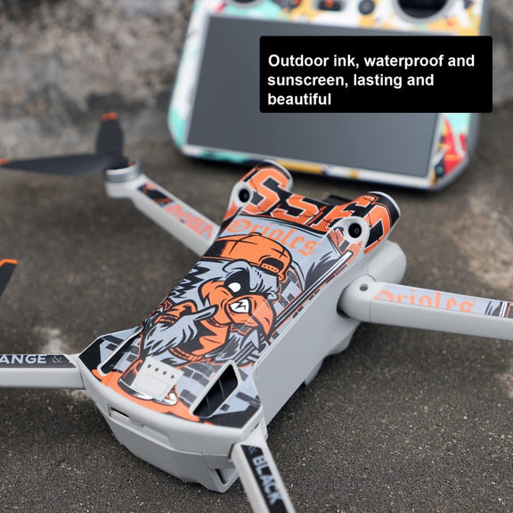 Sunnylife Drone+Remote Control Protective Sticker For DJI Mini 3 Pro RC Version(Carbon Black)