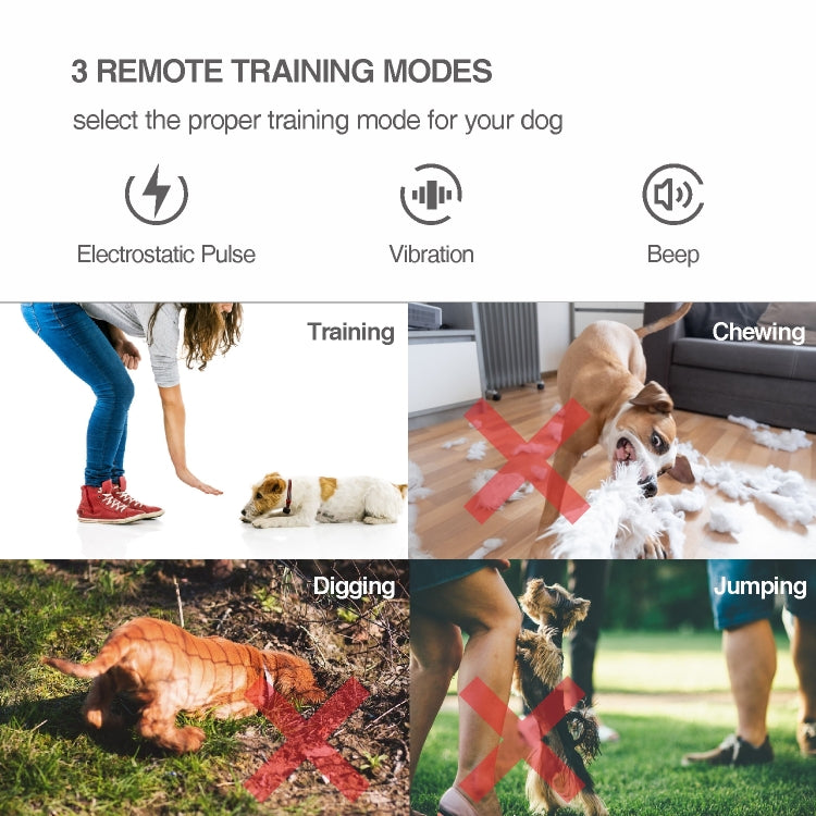 Intelligent Remote Control Dog Trainer Automatic Barking Stop Collar(Black)