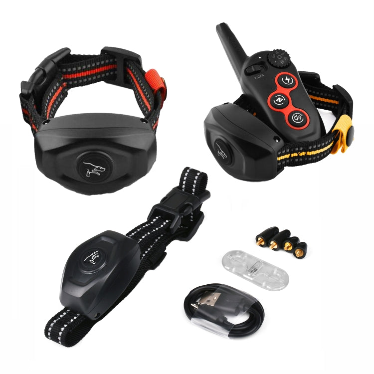 Remote Control Trainer Dog Collar Automatic Barking Stopper, Specification: 1 Drag 1 Black