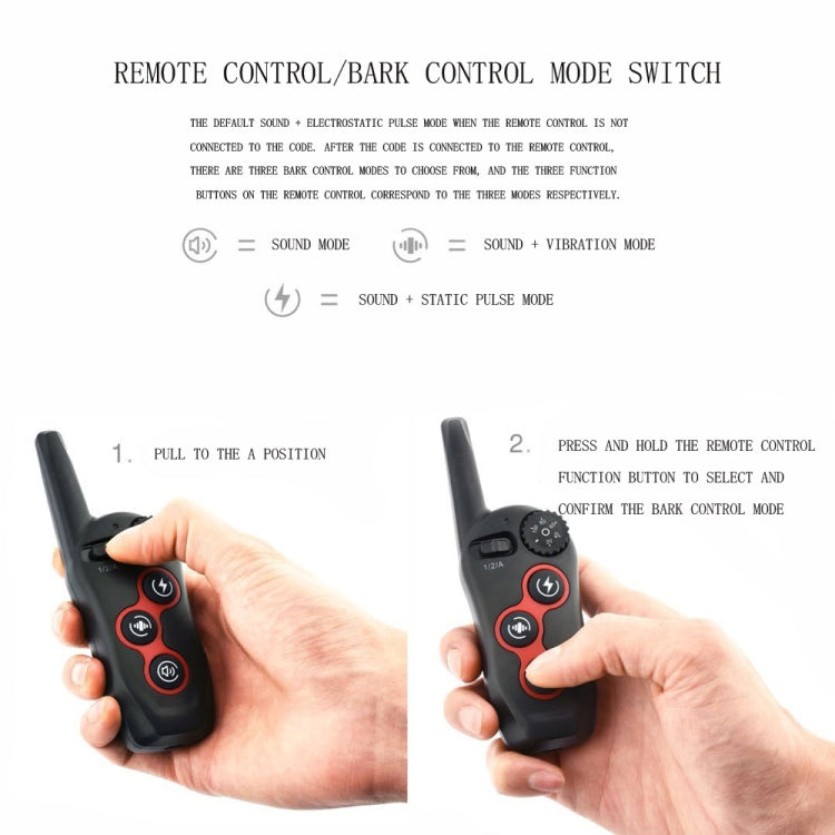 Remote Control Trainer Dog Collar Automatic Barking Stopper, Specification: 1 Drag 1 Black