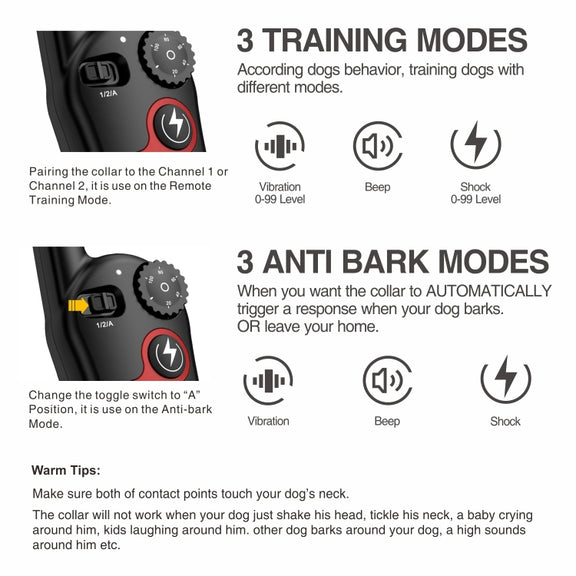 Remote Control Trainer Dog Collar Automatic Barking Stopper, Specification: 1 Drag 1 Orange