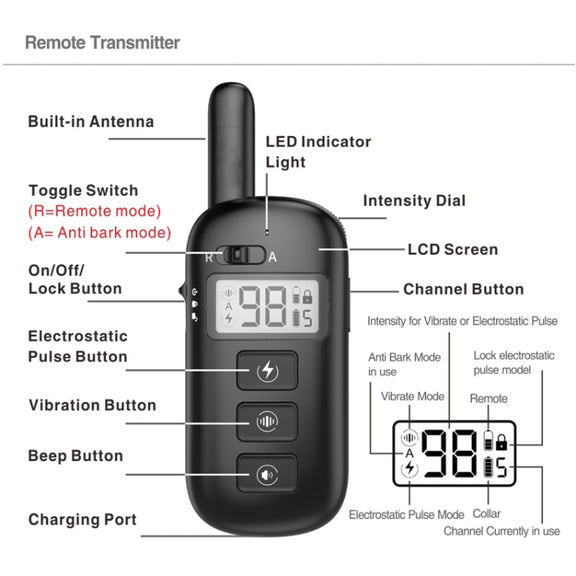 Remote Control Trainer Dog Collar Automatic Bark Stop Device, Specification: 1 Drag 3