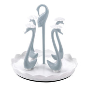 Home Portable Drainer Cup Holder With Rotatable Tray, Specification: Four Cups(Blue)