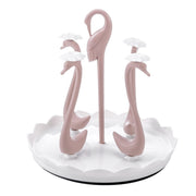Home Portable Drainer Cup Holder With Rotatable Tray, Specification: Four Cups(Light Pink)