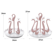 Home Portable Drainer Cup Holder With Rotatable Tray, Specification: Four Cups(Purple)