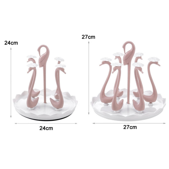 Home Portable Drainer Cup Holder With Rotatable Tray, Specification: Four Cups(Purple)