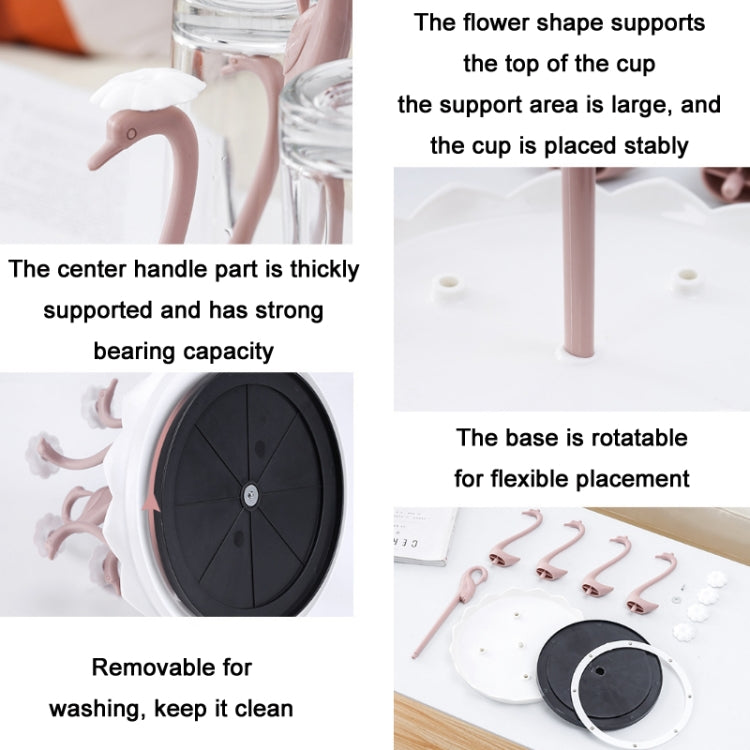 Home Portable Drainer Cup Holder With Rotatable Tray, Specification: Four Cups(Purple)