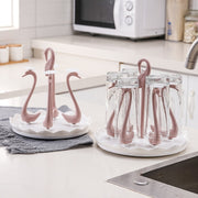 Home Portable Drainer Cup Holder With Rotatable Tray, Specification: Four Cups(Purple)