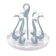 Home Portable Drainer Cup Holder With Rotatable Tray, Specification: Six Cups(Blue)