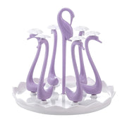 Home Portable Drainer Cup Holder With Rotatable Tray, Specification: Six Cups(Purple)