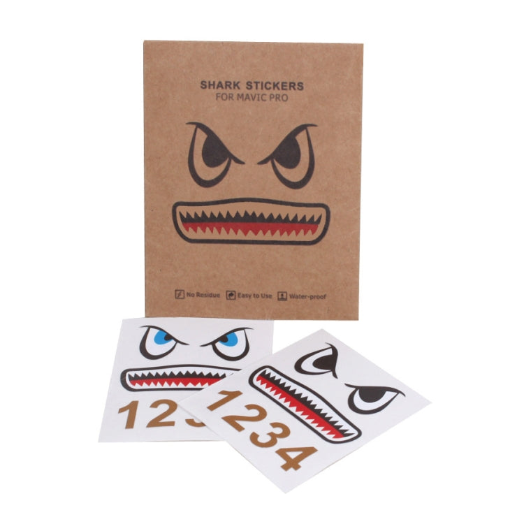3 Sets Drone Shark Emoticon Body Sticker Battery Sticker(Blue Black)