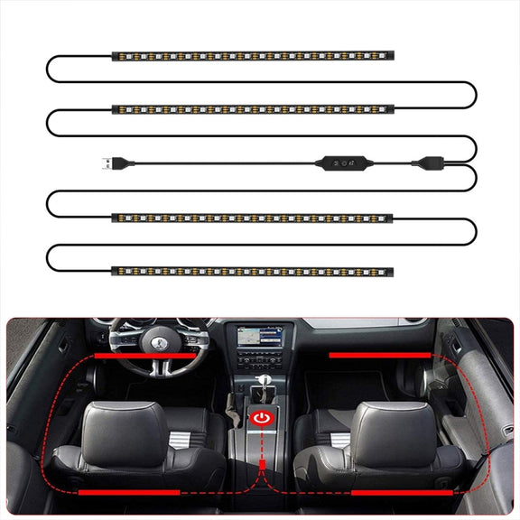 SKS-JZ-10 Symphony Car USB Foot Atmosphere Light(76 Lights)