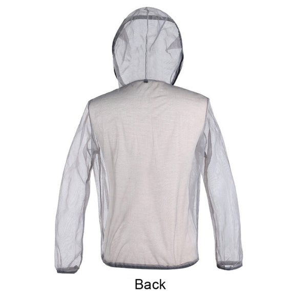 Jungle Expedition Breathable Insect-proof Jacket With Hood Anti-bite Mesh Gauze Cloth, Size: L