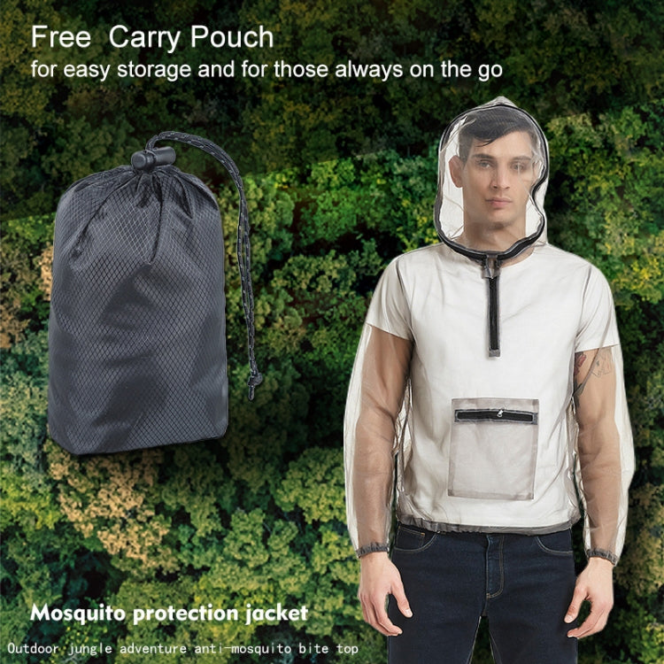 Jungle Expedition Breathable Insect-proof Jacket With Hood Anti-bite Mesh Gauze Cloth, Size: L