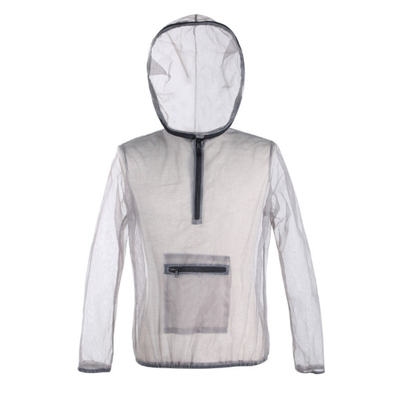 Jungle Expedition Breathable Insect-proof Jacket With Hood Anti-bite Mesh Gauze Cloth, Size: XXL