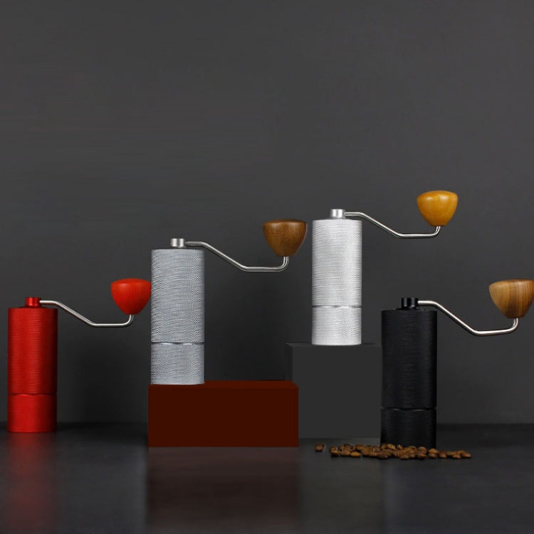 CNC Stainless Steel Hand Crank Coffee Bean Grinder, Specification: Seven Corner Red