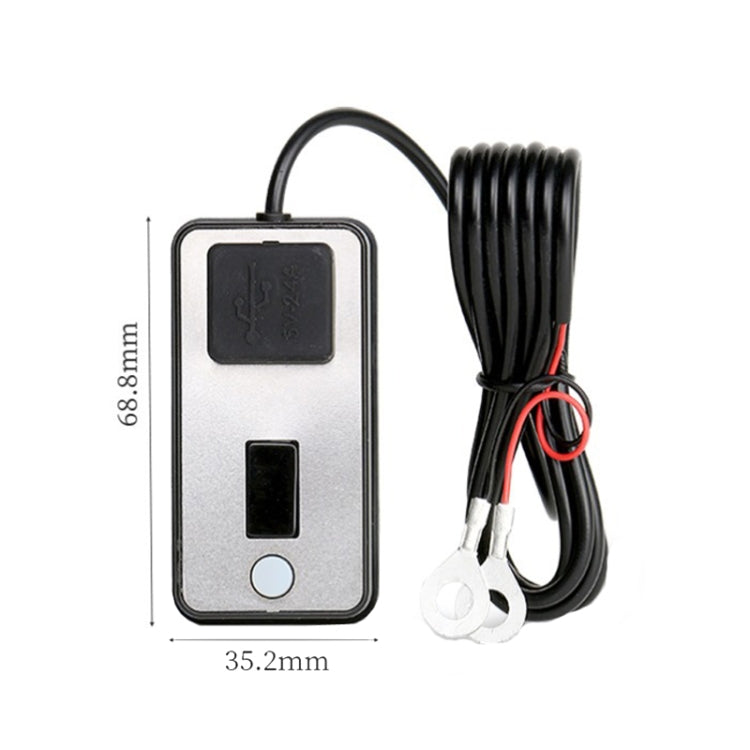 Digital Display Dual USB Universal Water-resistant Motorcycle Mobile Phone Charger(2.4A 12-24V)